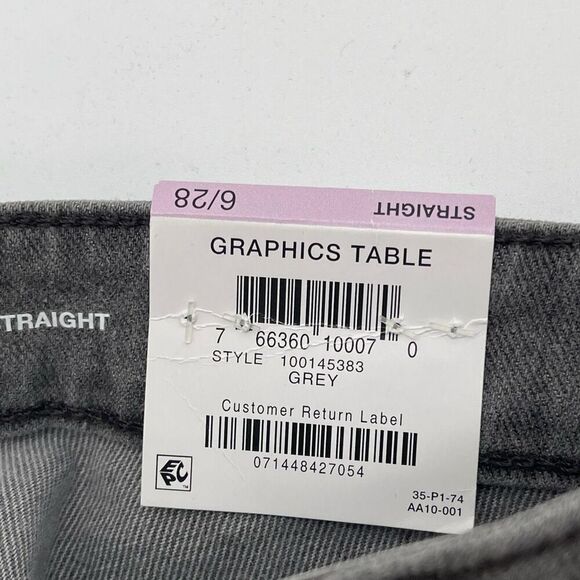 NWT INC International Concepts Denim Jeans Womens Gray Size 6/28 Ripped Straight - Picture 5 of 16